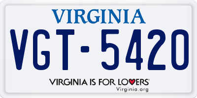VA license plate VGT5420