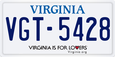 VA license plate VGT5428