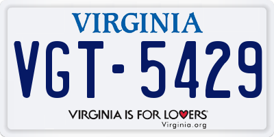 VA license plate VGT5429