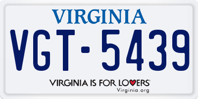 VA license plate VGT5439