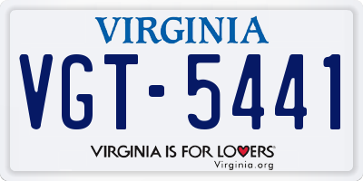 VA license plate VGT5441