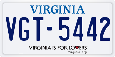 VA license plate VGT5442