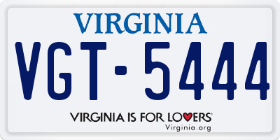 VA license plate VGT5444