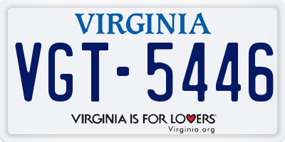 VA license plate VGT5446