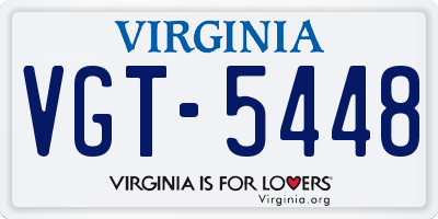 VA license plate VGT5448