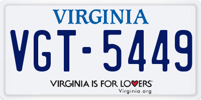 VA license plate VGT5449