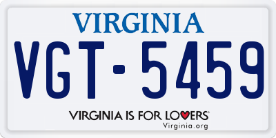 VA license plate VGT5459
