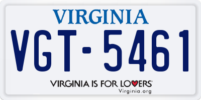 VA license plate VGT5461