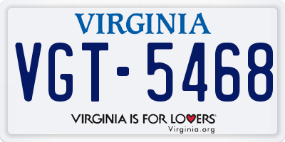 VA license plate VGT5468