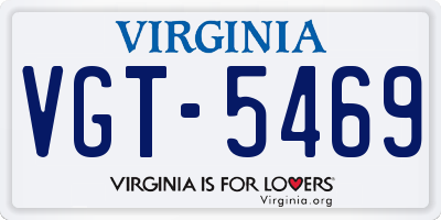 VA license plate VGT5469