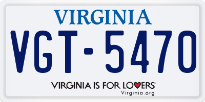 VA license plate VGT5470