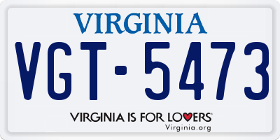 VA license plate VGT5473