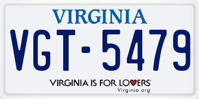 VA license plate VGT5479