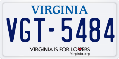 VA license plate VGT5484