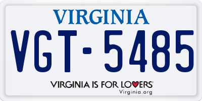 VA license plate VGT5485