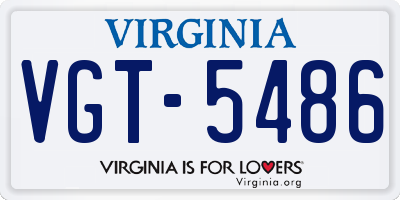VA license plate VGT5486