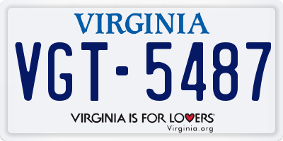 VA license plate VGT5487