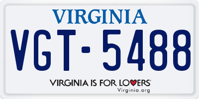 VA license plate VGT5488