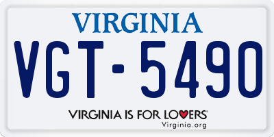 VA license plate VGT5490