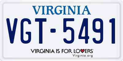 VA license plate VGT5491
