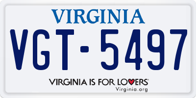 VA license plate VGT5497