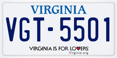 VA license plate VGT5501