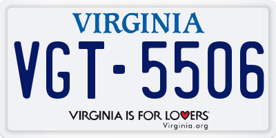 VA license plate VGT5506