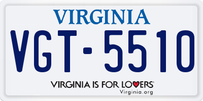 VA license plate VGT5510