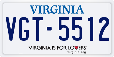 VA license plate VGT5512