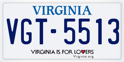 VA license plate VGT5513