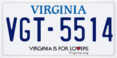 VA license plate VGT5514
