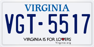 VA license plate VGT5517