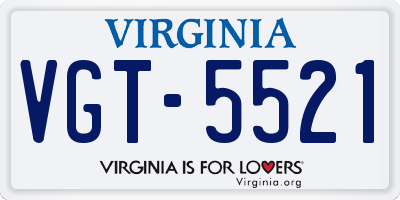 VA license plate VGT5521