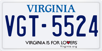 VA license plate VGT5524