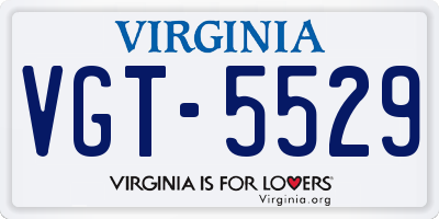 VA license plate VGT5529