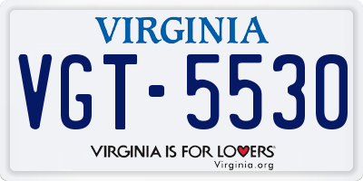 VA license plate VGT5530