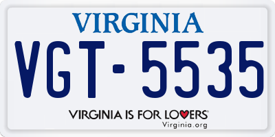 VA license plate VGT5535