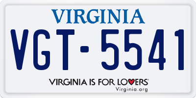 VA license plate VGT5541