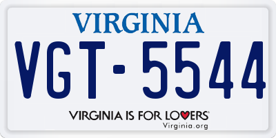 VA license plate VGT5544
