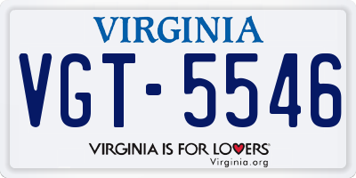 VA license plate VGT5546