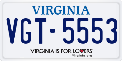 VA license plate VGT5553