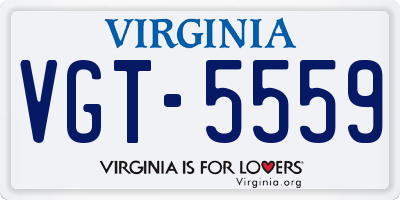 VA license plate VGT5559