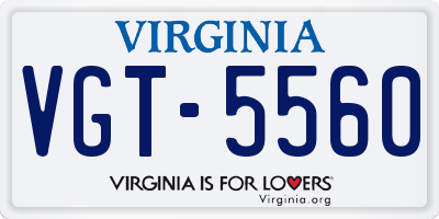 VA license plate VGT5560