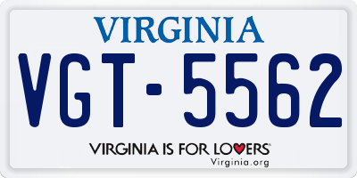 VA license plate VGT5562