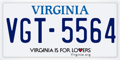 VA license plate VGT5564