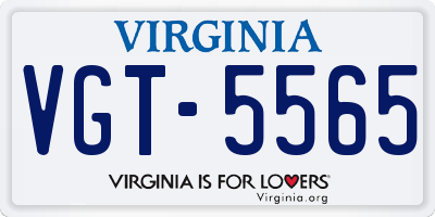 VA license plate VGT5565