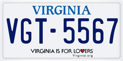 VA license plate VGT5567