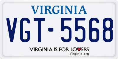 VA license plate VGT5568