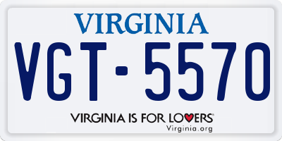 VA license plate VGT5570