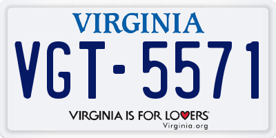 VA license plate VGT5571